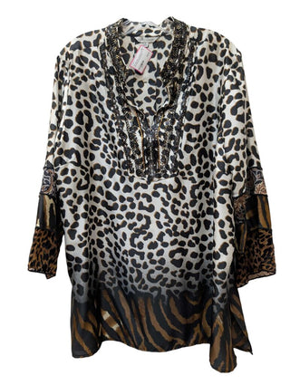 Leopard Print Satin Blouse