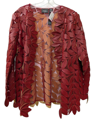 Faux Leather Leaves over Mesh
