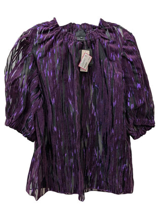 NWT Print Velvet & Mesh Pullover