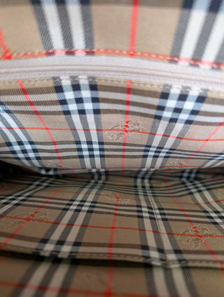 House Check Trimmed Leather Handbag