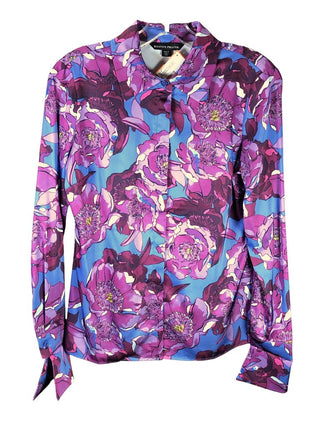 Satin Floral Button Front