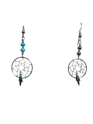 SS Turq Dreamcatcher Earrings