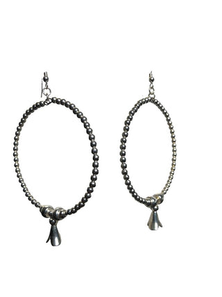 SS Beaded Hoop Earrings