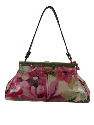 Ferrara Frame Floral Leather Satchel