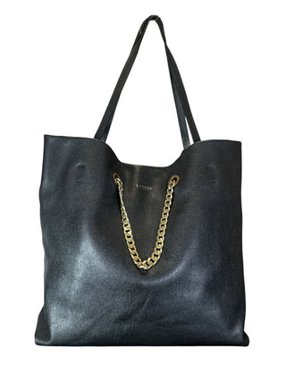 Carry Me grained lambskin tote w/chain straps
