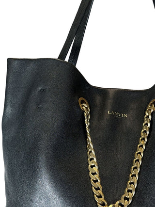 Carry Me grained lambskin tote w/chain straps