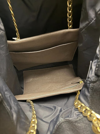 Carry Me grained lambskin tote w/chain straps