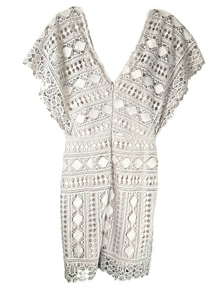 Short Sleeve Chunky Lace Pencil Dress