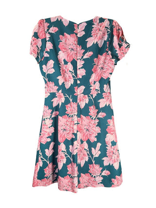 Short Sleeve Flare Flower Print Dress
