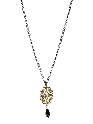 Sterling Vermeil Ornate Pendant Necklace