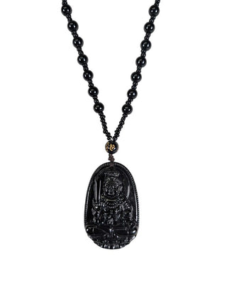Carved Stone Pendant Necklace