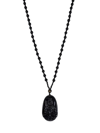 Carved Stone Pendant Necklace