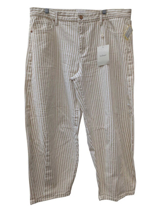 NWT Barrel/Wide Leg Striped Denim