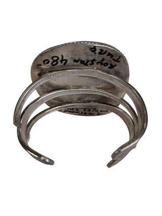 Sterling Vintage Silverware Band Royston Turquoise Cuff