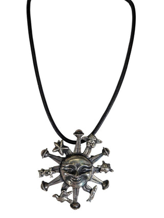 Vintage Mexican Sterling Sun Charm Pendant