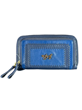 NWT two tone overstitched zip around wristlet