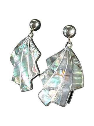Sterling Taxco Abalone Earrings