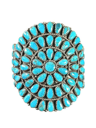 Sterling Petit Point Turquoise Cuff