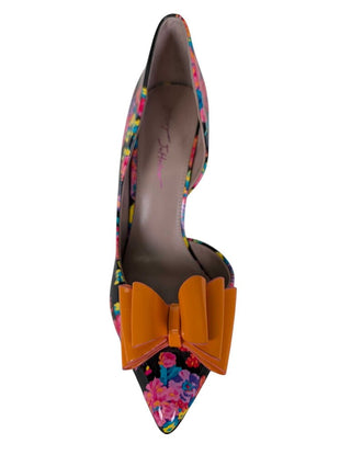 Patent Floral Heel w/Bow