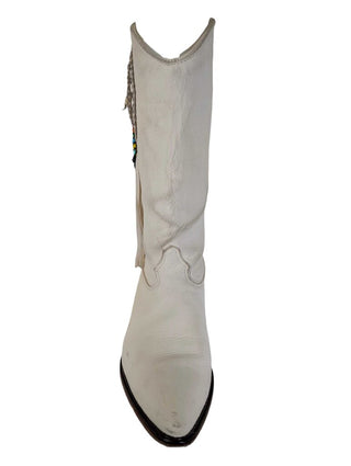 Vintage Leather Beaded Western Boots