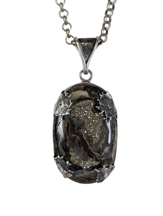 Sterling Raw Druzy Pendant Necklace