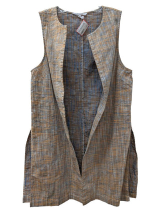 Plaid Open Front Sleeveless