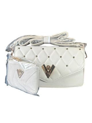 NWT quilted faux leather studded w/zip coin purse