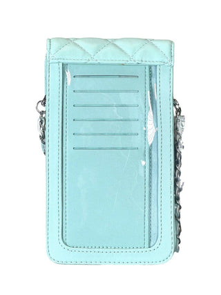 NWT faux leather phone case w/pearl details
