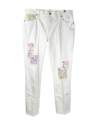 Patchwork Cropped Boyfriend Jeans