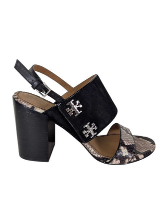 Kira Suede Snake Embossed Block Heel Python