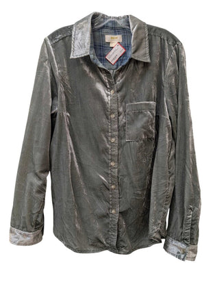 Long Sleeve Button Up Velvet