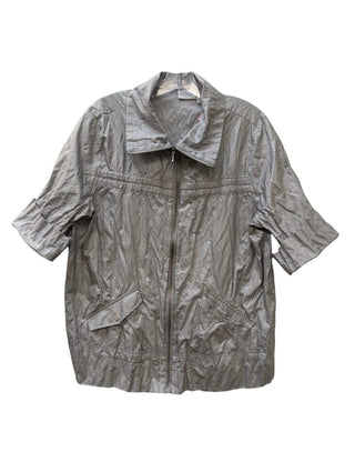 3/4 Sleeve Crinkle Athletic Zip Up