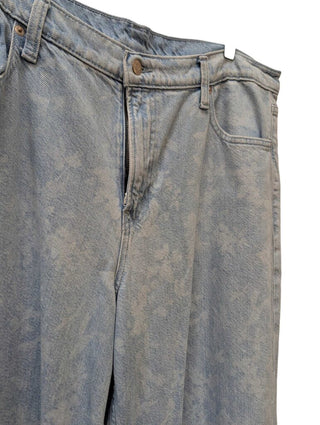 Extra Wide Leg Floral Print Light Wash