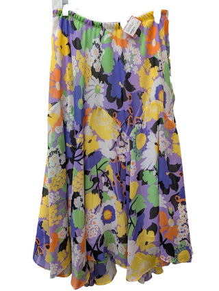 Handkerchief Knee Length Abstract Print Flowers