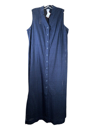 NWT 2 pc cutwork button down sleeveless dress and slip