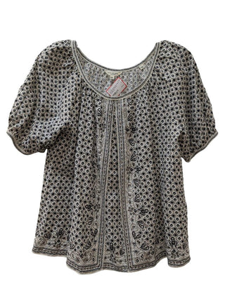 Short Sleeve Abstract Print Blouse