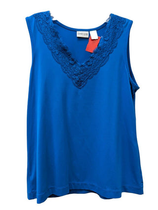 Lace at V Neck Stretch Tank