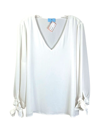 V neck tie long sleeves