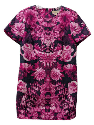 Short Sleeve Sheath Flower Picture Print Mini
