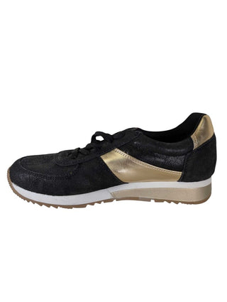 Holly Metallic Leather Suede-like Sneakers