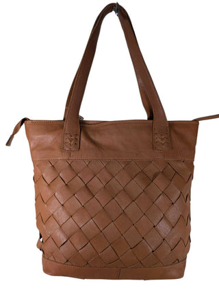 Leather Woven Tote