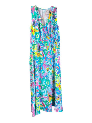 Sleeveless v neck floral maxi