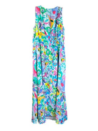 Sleeveless v neck floral maxi