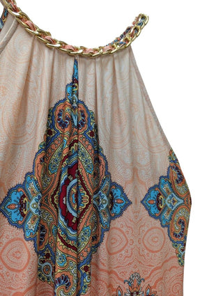 Chain Halter Neck Print