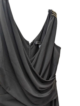 Sleeveless Deep V Neck Long Jumpsuit Studded Shoulders