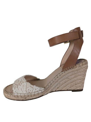 Lace To Strap Leather Ankle Jute Wedge