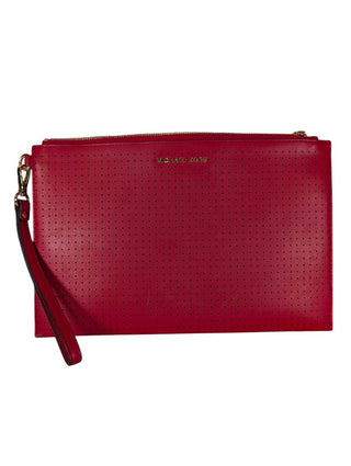 Wristlet Clutch in Perforated Leather