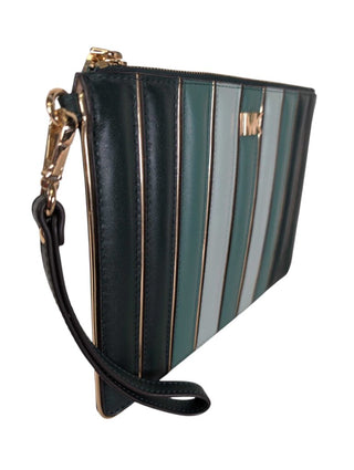 Quilted Leather Tricolor Wristlet Envelope