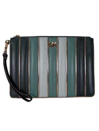 Quilted Leather Tricolor Wristlet Envelope