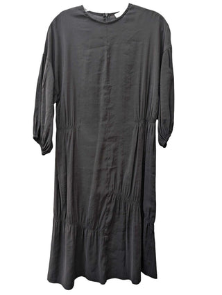 3/4 Sleeve Gathered High Neck Midi